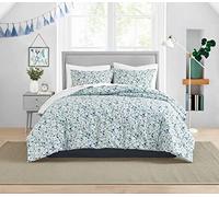 Poppy & Fritz | Olivia Collection | Duvet Cover Set - 100% Cotton, Soft & Breathable, Reversible Bedding with Zipper Closure, Includes Matching Shams, King, Blue