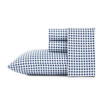 Poppy & Fritz | Percale Collection | Bed Sheet Set - 100% Cotton, Crisp & Cool, Lightweight & Moisture-Wicking Bedding, Twin, Gingham Plaid Navy