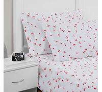 Poppy & Fritz - Twin Sheets, Cotton Percale Bedding Set, Crisp & Cool, Lightweight Home Decor (Cherries, Twin)
