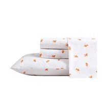 Poppy & Fritz - Twin XL Sheets, Cotton Percale Bedding Set, Crisp & Cool, Lightweight Home Decor (Goldfish, Twin XL)