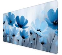 Poppy Gaming Mouse Pad Blue Large Mouse Mat Comfortable Mousepad with Smooth Cloth Surface, Textured Wear Resistant, Improved Precision and Speed, Mousemat 1000x500x3mm Desk Accessories for Men K7-926