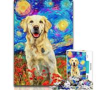 Poppy Golden Retriever Jigsaws 2000 Pieces for Adults,Challenging To Complete But Fun And Humorous Unique Home Decor And Gifts 70x100cm