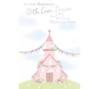 Poppy Hill Special Blessings Confirmation Card for Niece, Pink Church Design, 13 x 19 cm
