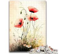 Poppy Jigsaw Puzzles for Adults 1000 Pieces, Suitable for Ages 14 And Up Improve Memory Gifts Ideas 50x75cm
