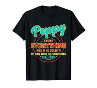 Poppy Knows Everything Funny Grandpa Jokes Father's Day T-Shirt