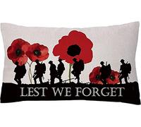 Poppy Memorial Pillow Covers Lest We Forget Soldier Mourn Gift Pillowcases Memorial Cushion Cases Decor A 45cm*45cm