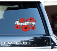 Poppy Montage with Lest we Forget Banner Through The Center Flower Decals Car Stickers Graphics Wall Window Decorations Art (200 x 150mm)