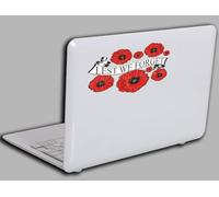 Poppy Montage with Lest we Forget Banner Through The Center Flower Decals Car Stickers Graphics Wall Window Decorations Art (150 x 100mm)