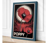 Poppy Monument Art Deco Canvas Wall Art Print 30x20 Inch (76 x 51 cm)