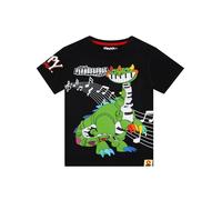 Poppy Playtime Boys Tshirt, Pianosaurus Summer top, Cotton Dinosaur T Shirt, Gamer Boys Clothes, Black, 11-12 Years