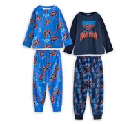 Poppy Playtime Huggy Wuggy Boys Blue Multi-Pack of 2 Long Sleeve Long Leg Pyjama Set | Cartoon Nightwear for Sleepovers & Bedtime Merch - 5-6 Years