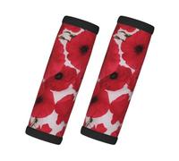 Poppy Red, 2 Pcs Luggage Handle Wrap Grips, Comfort Soft Handle Covers Luggage Tag