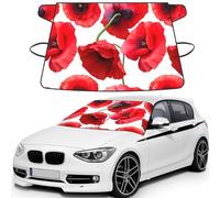 Poppy Seamless Pattern, Car Windshield Cover, Protective Windscreen Cover - Snow Ice Sun UV Dust Water Resistant - Fit for Most Cars
