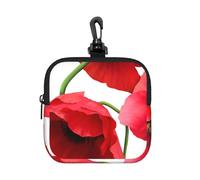 Poppy Seamless Pattern, Square Zipper Storage Bag, Neoprene Coin Purse, Small Wallets, Change Pouch, Change Purse