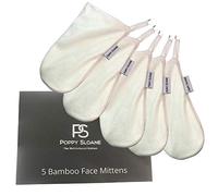 Poppy Sloane Bamboo Facial Cleansing Mitten - Vegan, Reusable & Eco-Friendly | Ultra-Gentle Makeup Remover for Sensitive Skin | NO Microfibre, 100% Bamboo, Cruelty-Free