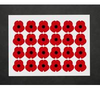 Poppy Vinyl Stickers || Self Adhesive || Waterproof || Pack of 24 Stickers || Remembrance Day Tribute