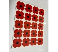 Poppy Vinyl Stickers || Waterproof || Pack of 20 Stickers || Remembrance Day Tribute