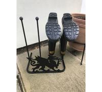 Poppyforge 2 Pair Boot Rack - Welsh Dragon, Steel, L30.4 x W38 x H48.3 cm - Black Poppyforge Black