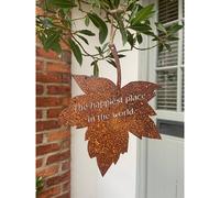Poppyforge Falling Leaves The Happiest Place Garden Wall Art - W20.3 x H25.4 cm in Copper Poppyforge Copper