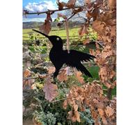 Poppyforge Hanging Hummingbird Garden Art (Pack of 3) - W22 x H15 cm - Black Poppyforge Black