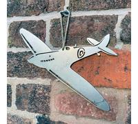 Poppyforge Hanging Spitfire Garden Art - Bare Metal/Ready to Rust - W23 x H18 cm in Silver Poppyforge Silver