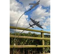 Poppyforge Spitfire & Lancaster Garden Art - Bare Metal/Ready to Rust W37xH133 cm in Black Poppyforge Black
