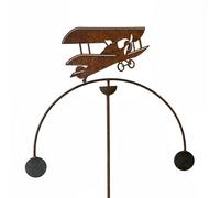 Poppyforge Tiger Moth Double Wind Rocker - W54xH148.5 cm Bare Metal/Ready to Rust in Brown Poppyforge Brown