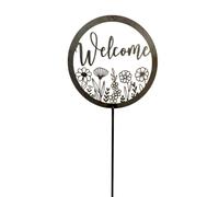 Poppyforge Welcome on 4 Feet Pole - Bare Metal/Ready to Rust - W30 x H152 cm in Metallics Poppyforge Metallics