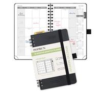 POPRUN 18 Month Planner (Jul'25 - Dec'26) 2025-2026 A6 (16x10.5cm) Pocket Month to View only Spiral Softcover 25/26 Monthly Planner,Sunday Start (Black)