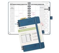 POPRUN 18 Month Planner (Jul'25 - Dec'26) 2025-2026 A6 (16x10.5cm) Pocket Month to View only Spiral Softcover 25/26 Monthly Planner,Sunday Start (Night Sky Blue)