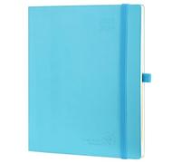 POPRUN 2025-2026 Academic Diary Week to View Large (26.5x21.5 cm) Soft Cover 17 Months (Aug'25 - Dec'26) Vertical Weekly Planner 25/26 Mid Year Diary (Blue Green)