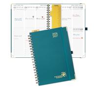 POPRUN 2026-2027 Academic Diary A4 Week to View Big Spiral 17 Months (Aug'26 - Dec'27) Vertical Academic 26/27 Weekly Hardback Planner(Pacific Green)