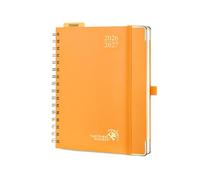POPRUN 2026-2027 Academic Diary A5 Week to View (26.5x21.5 cm) Spiral 17 Months (Aug'26 - Dec'27) Vertical Academic 26/27 Weekly Mid Year Planner(Orange)
