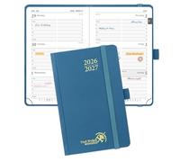 POPRUN 2026-2027 Academic Small Weekly Planner, 4" x 6.25" Purse Size Calendar, July 2026 to June 2027, Hardcover Appointment Book with Horizontal Layout, Hourly Time Slots - Night Sky Blue
