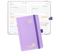 POPRUN 2026-2027 Academic Small Weekly Planner, 4" x 6.25" Purse Size Calendar, July 2026 to June 2027, Hardcover Appointment Book with Horizontal Layout, Hourly Time Slots - Violet