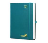 POPRUN 2026-2027 Daily Planner One Page Per Day Even Weekends (A4 Large Size - 8.5" x 12") - Academic Calendar Book(July 2026 - June 2027), 2026 Day Appointment Book, Hardcover - Pacific Green
