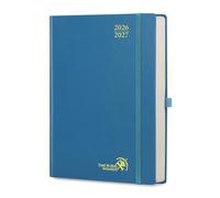 POPRUN 2026-2027 Daily Planner One Page Per Day Even Weekends (A4 Large Size - 8.5" x 12") - Academic Calendar Book(July 2026 - June 2027), 2026 Day Appointment Book, Hardcover - Night Sky Blue