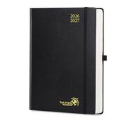 POPRUN 2026-2027 Daily Planner One Page Per Day Even Weekends (A4 Large Size - 8.5" x 12") - Academic Calendar Book(July 2026 - June 2027), 2026 Day Appointment Book, Hardcover - Black