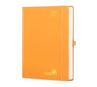 POPRUN 2026-2027 Daily Planner One Page Per Day Even Weekends (A4 Large Size - 8.5" x 12") - Academic Calendar Book(July 2026 - June 2027), 2026 Day Appointment Book, Hardcover - Orange