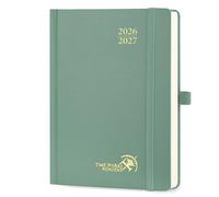 POPRUN 2026-2027 Daily Planner One Page Per Day (Medium - 5.75" x 8.5") - Academic Calendar Book(July 2026 - June 2027), 2026 Day Appointment Book with Pen Holder, Hardcover - Midnight Green