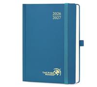 POPRUN 2026-2027 Daily Planner One Page Per Day (Medium - 5.75" x 8.5") - Academic Calendar Book(July 2026 - June 2027), 2026 Day Appointment Book with Pen Holder, Hardcover - Night Sky Blue