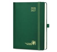 POPRUN 2026-2027 Daily Planner One Page Per Day (Medium - 5.75" x 8.5") - Academic Calendar Book(July 2026 - June 2027), 2026 Day Appointment Book with Pen Holder, Hardcover - Dark Green