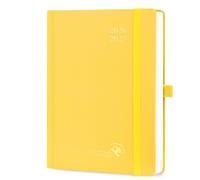 POPRUN 2026-2027 Daily Planner One Page Per Day (Medium - 5.75" x 8.5") - Academic Calendar Book(July 2026 - June 2027), 2026 Day Appointment Book with Pen Holder, Hardcover - Light Yellow