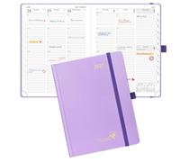 POPRUN 2027 Diary A5 Week to View - Hardback, Vertical Weekly Planner | Weekly Appointment Planner, 21.8 x 16.4cm, Hardback, Monthly Tabs, 100GSM Paper, For Business & Office (Violet)