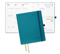POPRUN 2027 Diary Week to View Approx.A4 Large-PU Leather, Vertical Layout