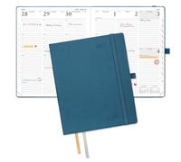 POPRUN 2027 Diary Week to View Approx.A4 Large-PU Leather, Vertical Layout