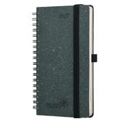 POPRUN 2027 Pocket Diary Week to View Slim with Recycled Materials, Spiral