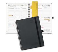 POPRUN A5 Academic Diary 2026-2027 Week to View (22x16.5 cm) Soft Cover Spiral 17 Months (Aug'26 - Dec'27) Mid Year 26/27 Vertical Weekly Planner(Black)