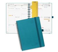POPRUN A5 Academic Diary 2026-2027 Week to View (22x16.5 cm) Soft Cover Spiral 17 Months (Aug'26 - Dec'27) Mid Year 26/27 Vertical Weekly Planner(Pacific Green)