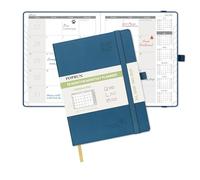 POPRUN A5 Month to View Diary 2026-2027 22x16.5cm (18-Month: Jul'26 - Dec'27) Monthly Planner, Soft Cover, Sunday Start, Monthly Tab(Night Sky Blue)